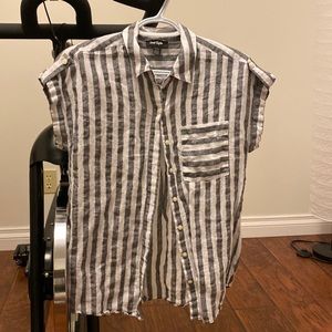 Black and white striped blouse